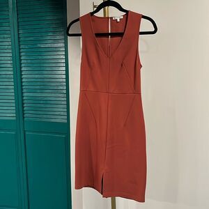 Black Swan NWOT rust form fitted dress